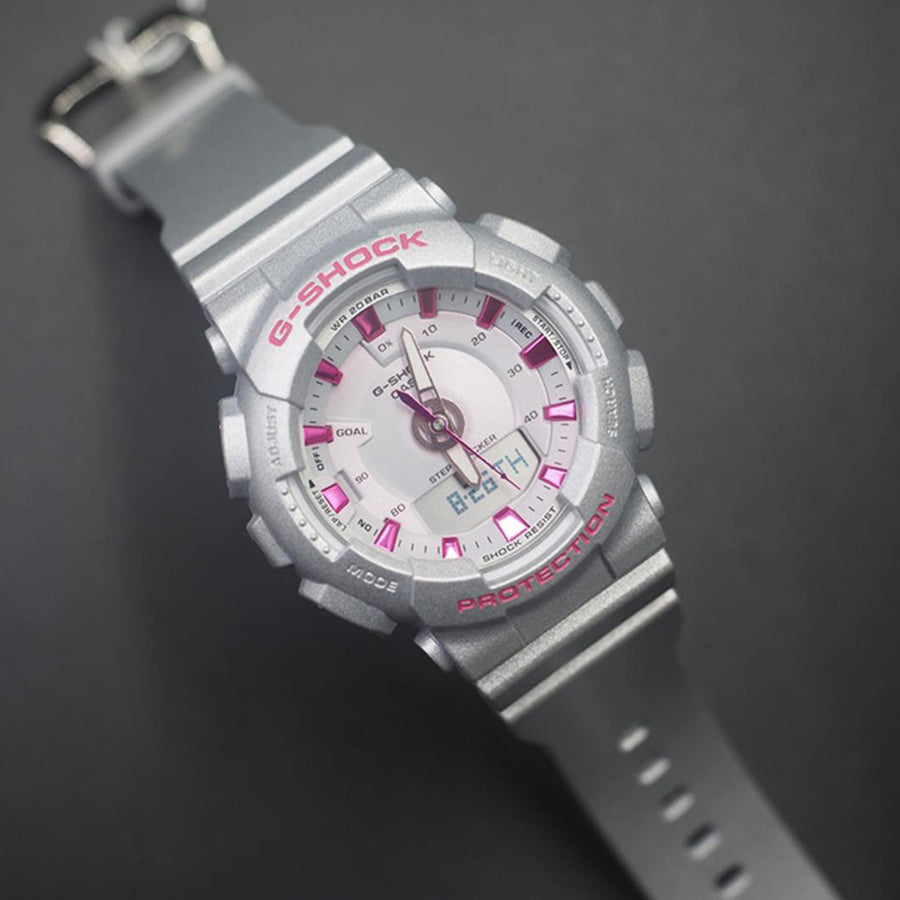 Casio G-SHOCK GMA-S130NP-8ADR | Rugged Grey & Red Digital Watch