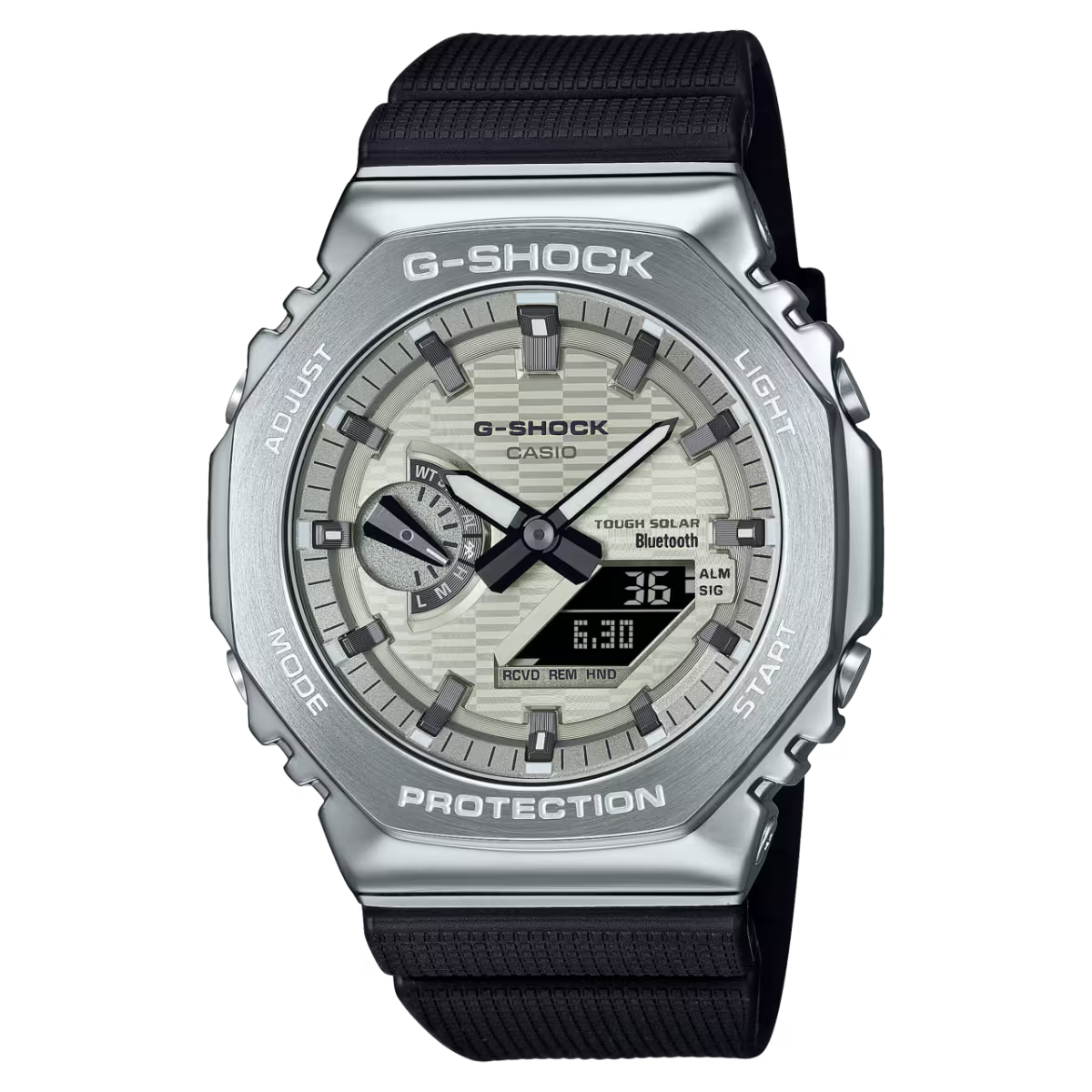 Casio G-SHOCK GBM-2100A-8B Men’s Analog-Digital Watch with Bluetooth & Metal Bezel (Gray)