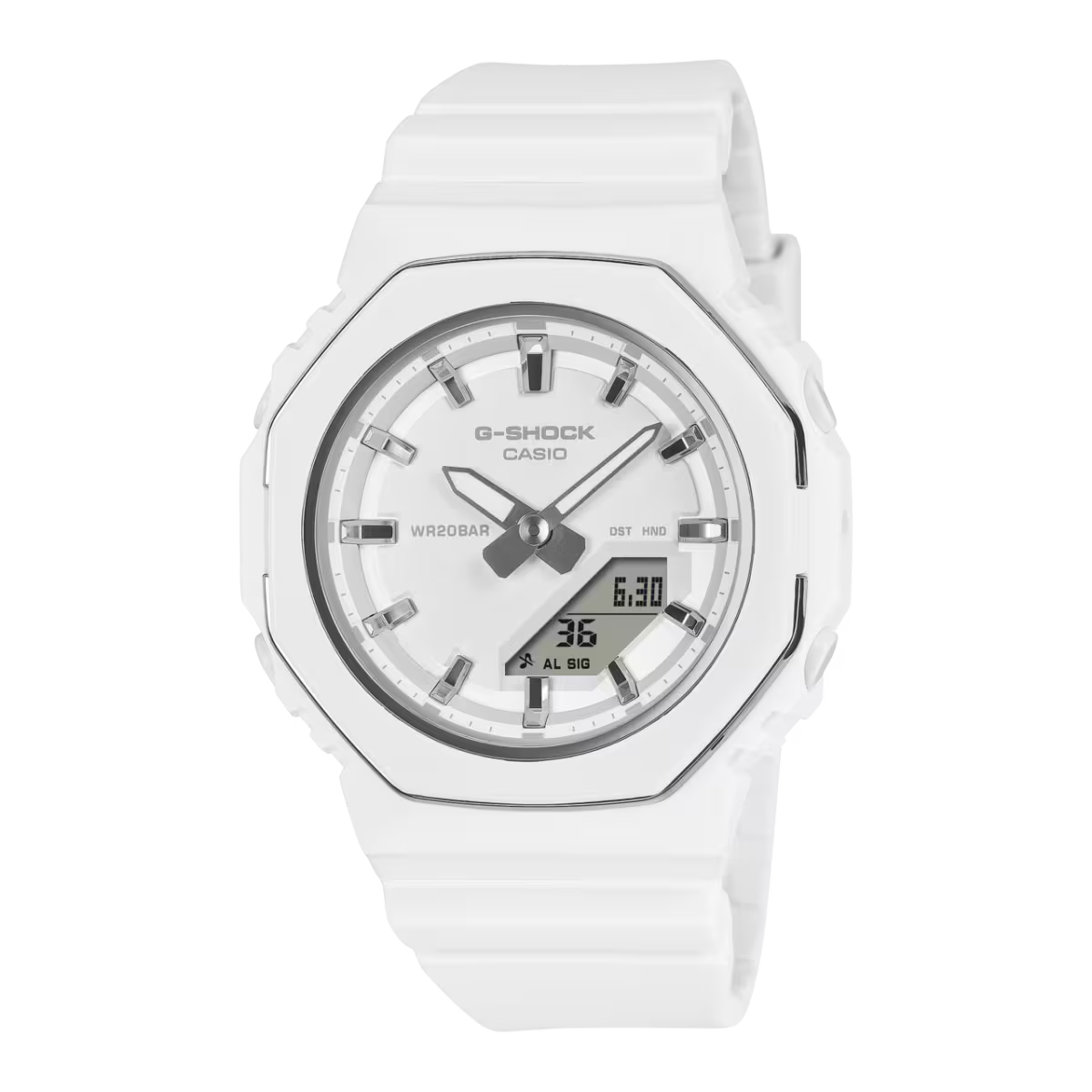 Casio G-SHOCK GMA-P2110-7ADR | Rugged, Sporty, and Sleek White Digital Watch