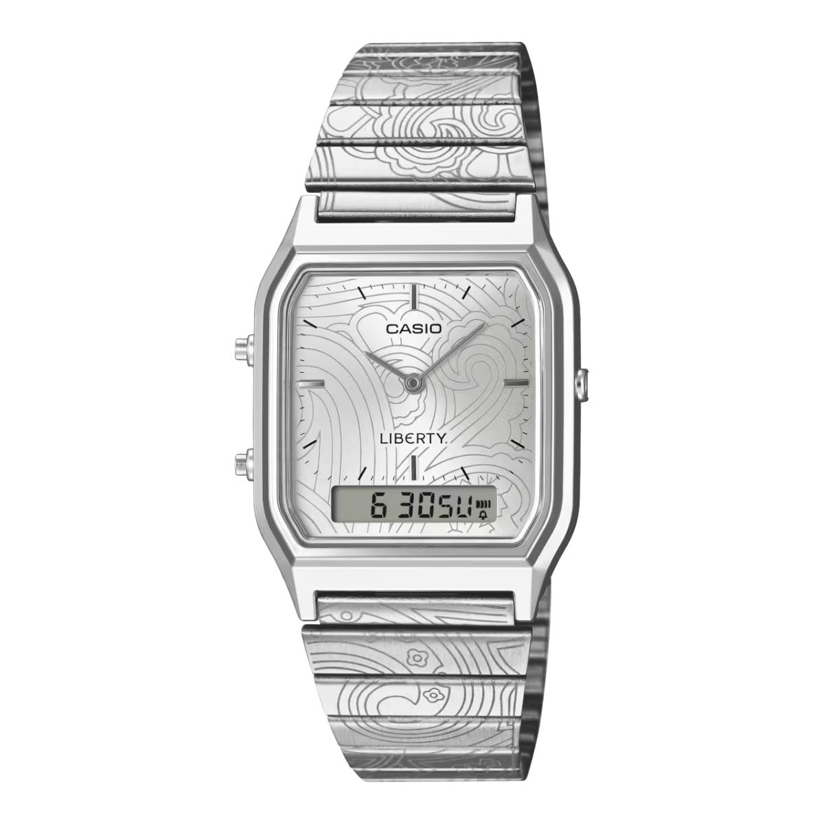 Casio Vintage Liberty AQ-230ELT-7ADR Analog-Digital Watch – White Dial, Leather Strap, Dual Time, Limited Edition