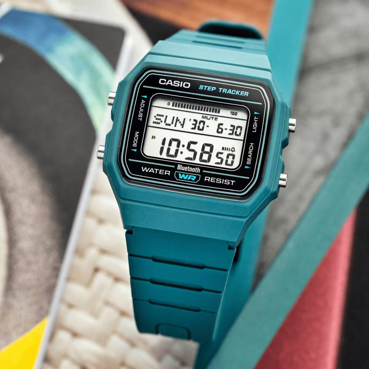 CASIO F-B100W-3ADF MEN'S DIGITAL WATCH – GREEN, BLUETOOTH & STEP TRACKER