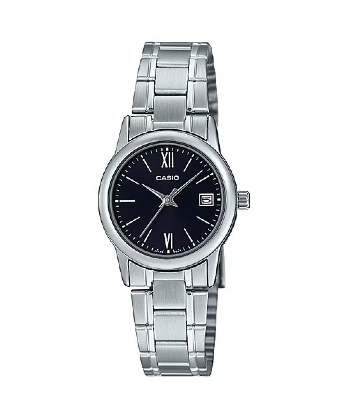 Casio MTP/LTP-V002D-1B3 Couple Watches – Stainless Steel Black Dial Matching Set