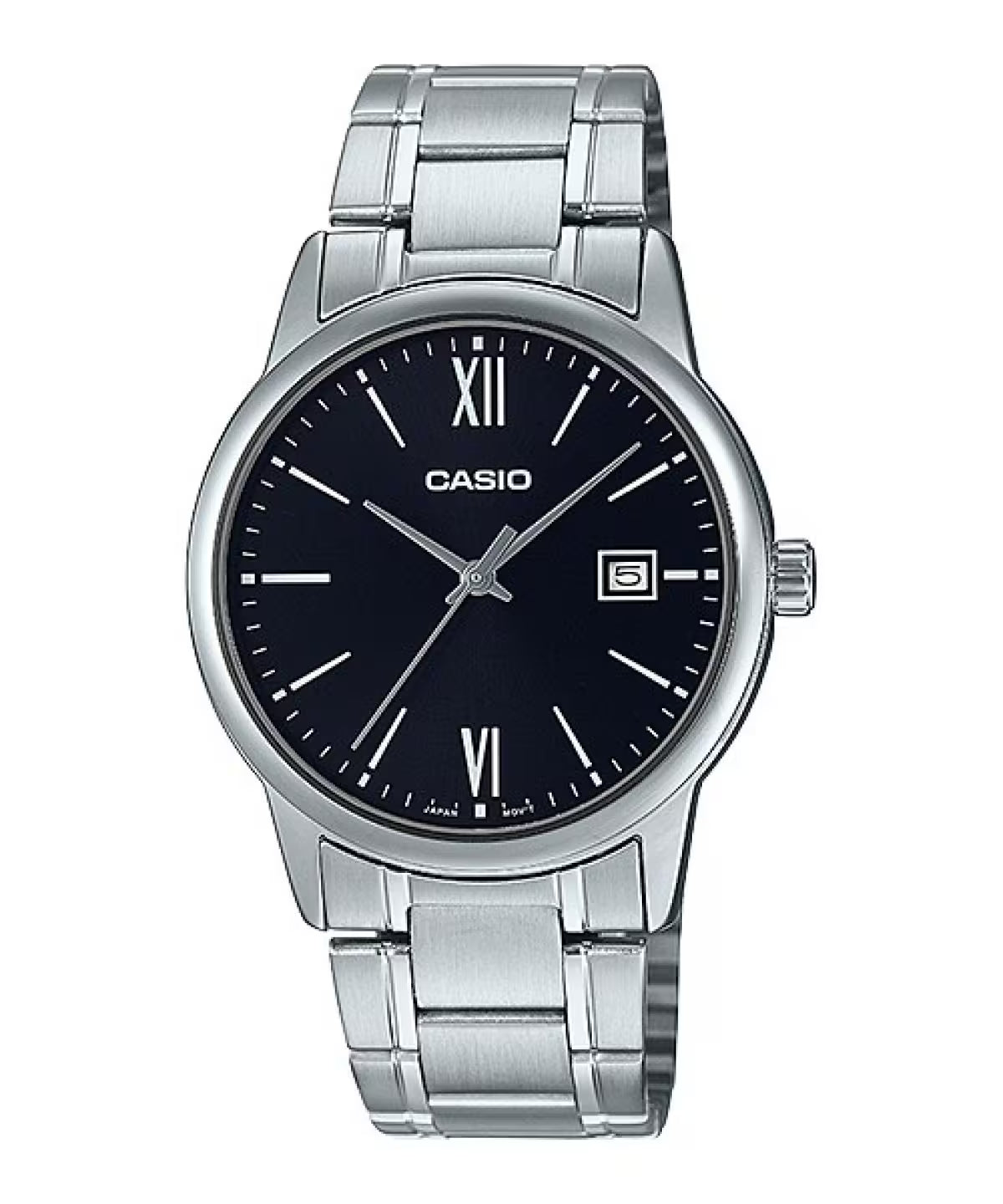 Casio MTP/LTP-V002D-1B3 Couple Watches – Stainless Steel Black Dial Matching Set