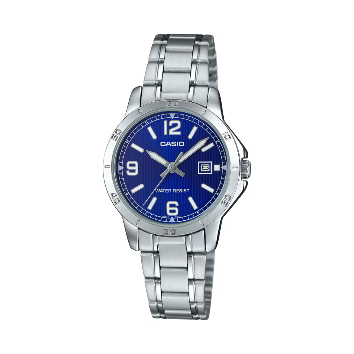 Casio MTP/LTP-V004D-2B Couple Watches – Blue Dial with Silver Stainless Steel Band
