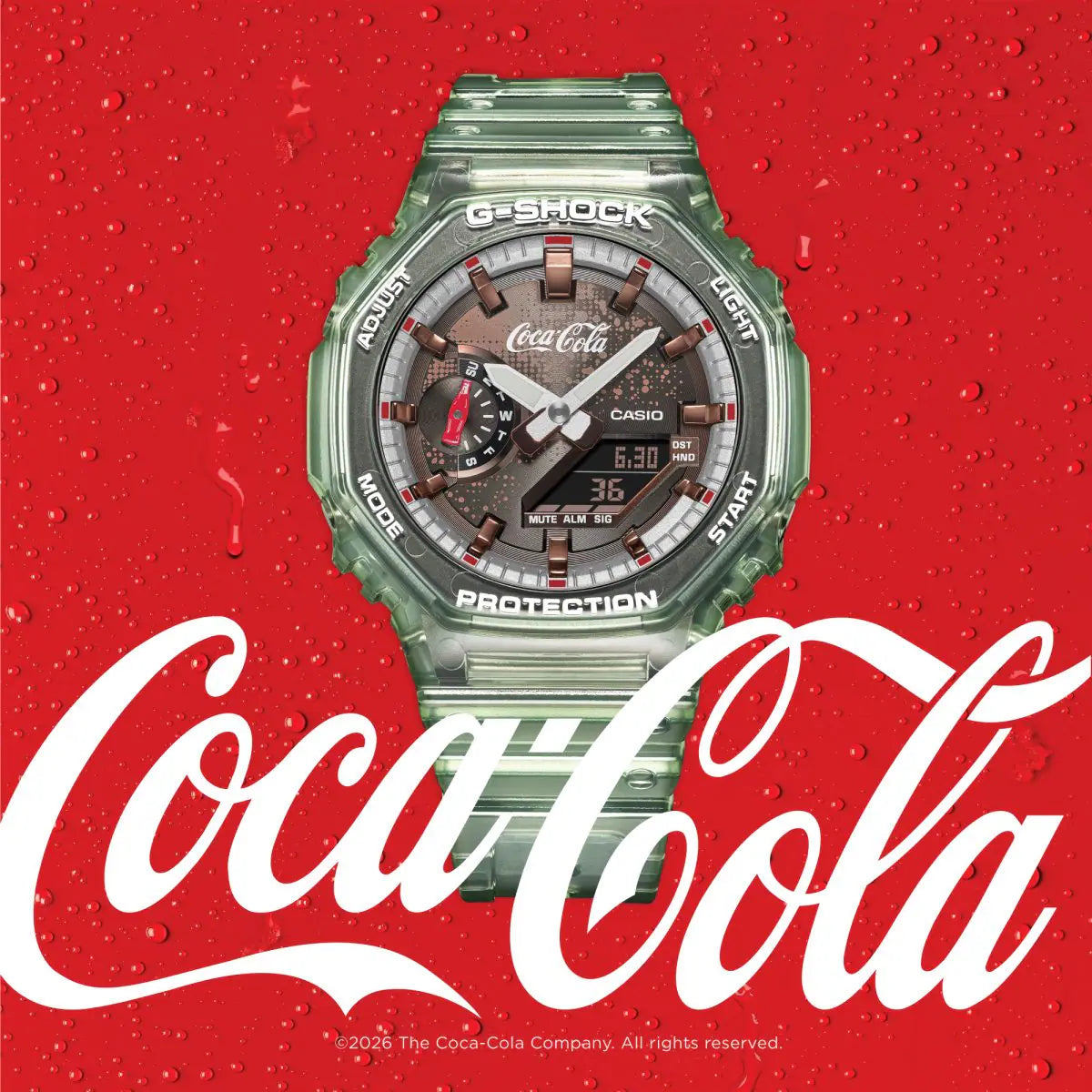 Casio G-Shock GA-2100CC-3ADR Coca-Cola Limited Edition Green CasiOak Watch