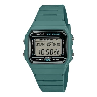 CASIO F-B100W-3ADF MEN'S DIGITAL WATCH – GREEN, BLUETOOTH & STEP TRACKER