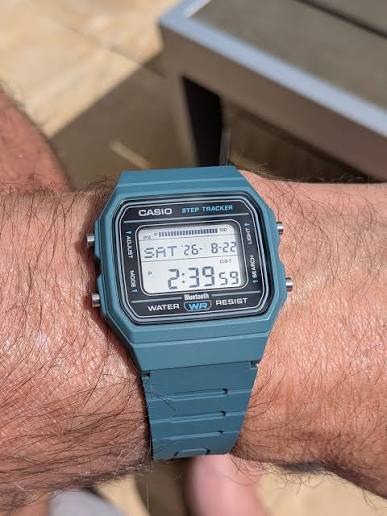 CASIO F-B100W-3ADF MEN'S DIGITAL WATCH – GREEN, BLUETOOTH & STEP TRACKER