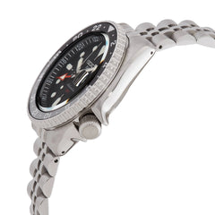 Seiko SSK001K1 GMT Automatic Watch – Black Dial, Stainless Steel, Dual Time Bezel