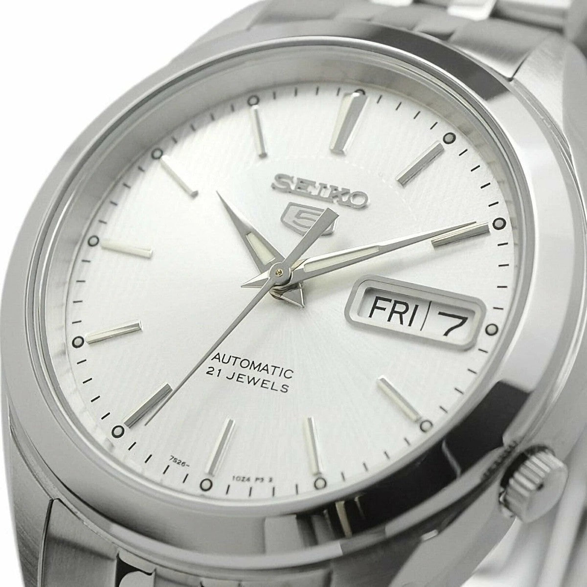 Seiko SNKL15K1 Automatic Men’s Watch – Stainless Steel, Silver Dial, Day-Date Display
