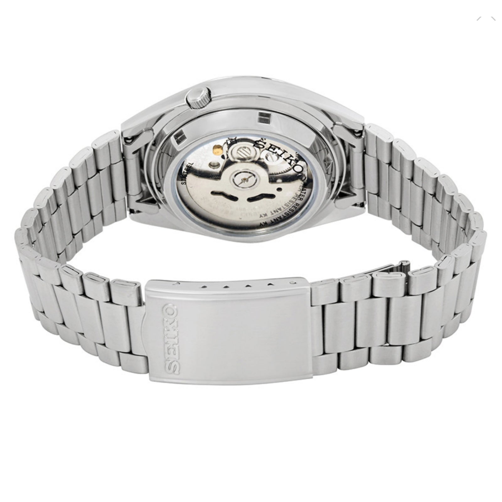 Seiko SNXF05K1 Automatic Men’s Watch – Stainless Steel, White Dial, Day-Date Classic