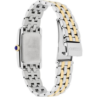 Seiko SWR093P1 Quartz Analog Women’s Watch – Two Tone Stainless Steel Rectangular Dress Watch